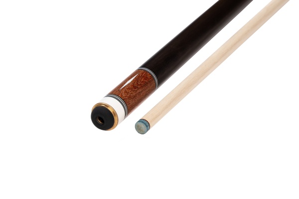 Двухсоставной бильярдный кий для русской пирамиды Константин Лохно "Supernova Enjoy" (граб, черный граб, шелковое дерево), с удлинителем