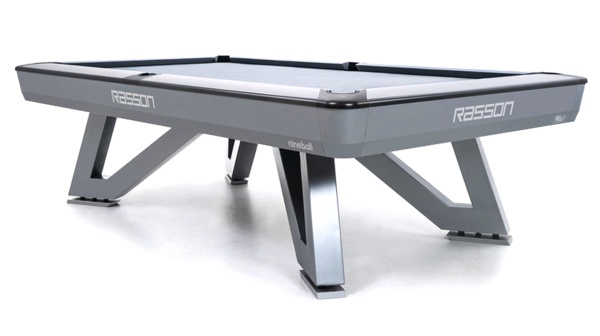 Стол / пул "Rasson Wolf" 9 ф (серый, сланец 25 мм) в комплекте с плитой, аксессуары + сукно