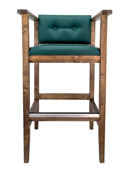 Кресло бильярдное (мягкое сиденье + мягкая спинка, цвет изумрудно-зеленый + береза коньяк)