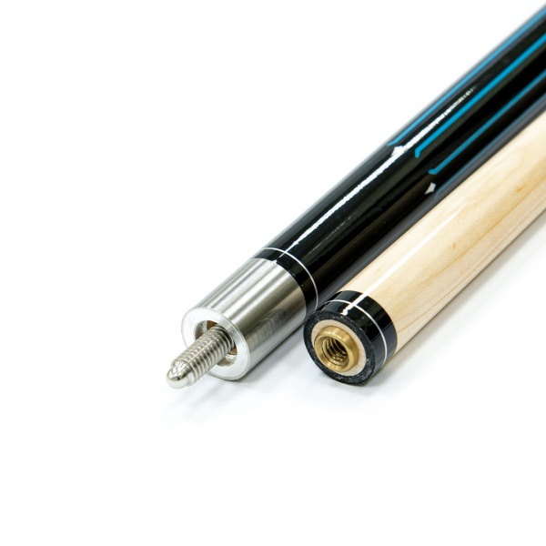 Двухсоставной бильярдный кий для пула "Classic WE-01" (черно-синий) с оплеткой искусственная кожа